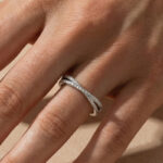 S925 Maxine Moissanite 2.0 Ct X Criss Cross Wedding Band