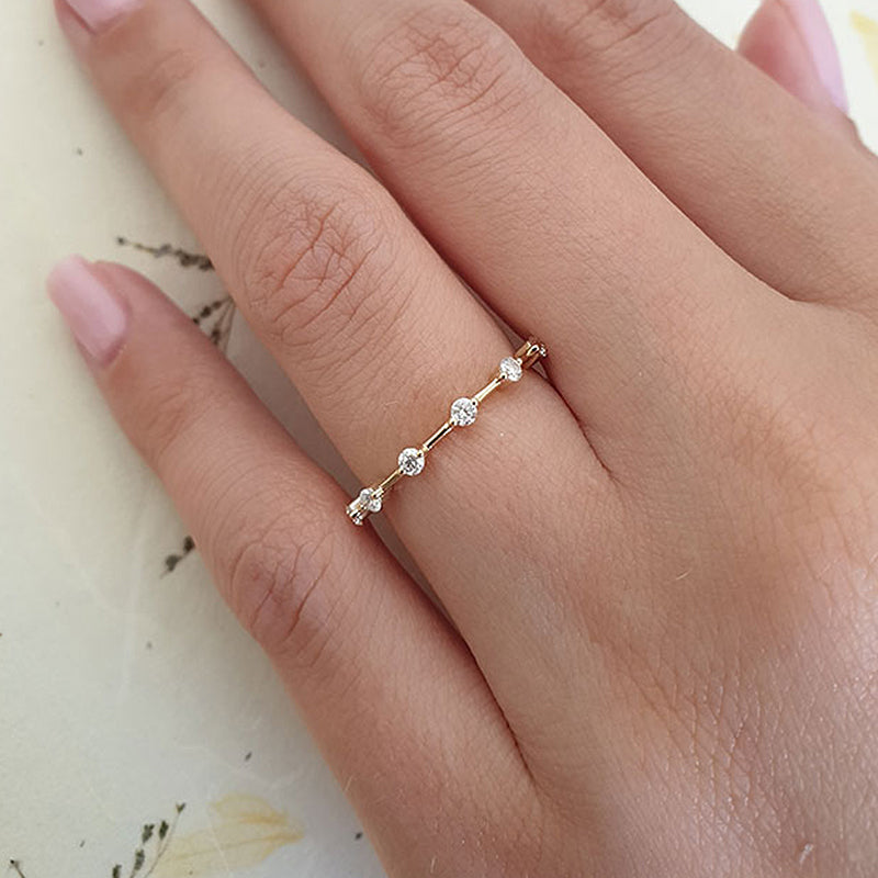 WB211-2-20152763-cc15-4429-a857-7bd21f35b147 S925 Fashion Design White Gold Round Cut Women's Wedding Band In Sterling Silver - Image 1