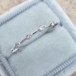 S925 Fashion Design White Gold Round Cut Women's Wedding Band In Sterling Silver - Image 6