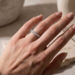 S925 Eternity Oval Cut Simulated Diamond Wedding Band Ring For Women In Sterling Silver - Image 3