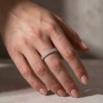S925 Eternity Oval Cut Simulated Diamond Wedding Band Ring For Women In Sterling Silver - Image 2
