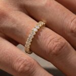 S925 Eternity Oval Cut Simulated Diamond Wedding Band Ring For Women In Sterling Silver - Image 6