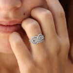 S925 Gorgeous Pave Infinity Knot Design Wedding Band for Women In Sterling Silver - Image 2