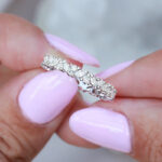 S925 Fashion Design Marquise Cut & Round Cut Wedding Band In Sterling Silver
