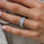 S925 Luxurious Halo Oval Cut Wedding Band For Women In Sterling Silver - Image 2