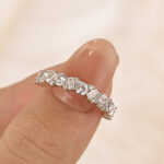 S925 Yellow Gold Round Cut & Emerald Cut Wedding Band In Sterling Silver - Image 5