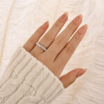 S925 Yellow Gold Round Cut & Emerald Cut Wedding Band In Sterling Silver - Image 6