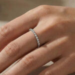 S925 Maxine Moissanite Round Cut Full Eternity Wedding Band In Sterling Silver