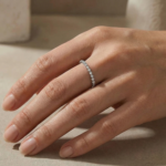S925 Maxine Moissanite Round Cut Full Eternity Wedding Band In Sterling Silver - Image 2