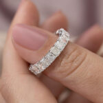 S925 Elegant Radiant Cut Women's Wedding Band In Sterling Silver - Image 2