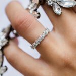 S925 Elegant Round Cut Full Wedding Band for Women In Sterling Silver