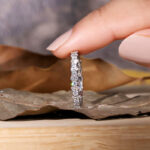 S925 Elegant Round Cut Full Wedding Band for Women In Sterling Silver - Image 3