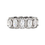 S925 Stunning Cushion Cut 3PC Wedding Band Set For Women In Sterling Silver - Image 7