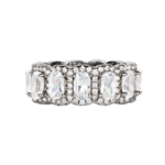 S925 Gorgeous 5PC Cushion Cut Women's Wedding Band Set - Image 4