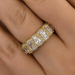 S925 Luxurious Halo Cushion Cut Wide Wedding Band For Women In Sterling Silver - Image 8