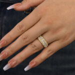 S925 Luxurious Halo Cushion Cut Wide Wedding Band For Women In Sterling Silver - Image 3
