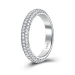 S925 Vintage 3 Row Design Round Cut Women's Wedding Band In Sterling Silver - Image 5