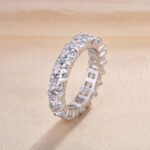 S925 Unique Cushion & Radiant Cut Women's Wedding Band In Sterling Silver - Image 5