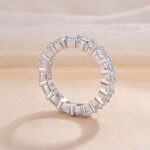 S925 Unique Cushion & Radiant Cut Women's Wedding Band In Sterling Silver - Image 6