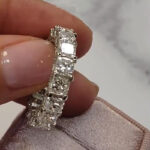 S925 Luxurious Cushion Cut Women's Wedding Band Travel Ring In Sterling Silver - Image 3