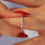 S925 Elegant Marquise Cut Full Wedding Band In Sterling Silver - Image 2