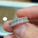 S925 Sparkle 3 Row Design Round Cut Women's Wedding Band In Sterling Silver