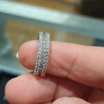 S925 Sparkle 3 Row Design Round Cut Women's Wedding Band In Sterling Silver - Image 3