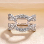 S925 Vintage Round Cut Jacket Wedding Band For Women In Sterling Silver