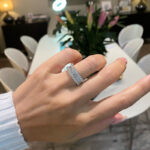 S925 Stunning Emerald Cut Women's Wedding Band In Sterling Silver - Image 2