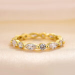 S925 Exclusive Marquise Cut Wedding Band In Sterling Silver - Image 8