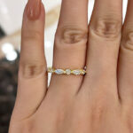 S925 Exclusive Marquise Cut Wedding Band In Sterling Silver - Image 7