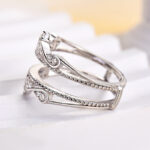 S925 Honorable Crown Design Jacket Wedding Band - Image 5