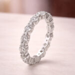 S925 Maxine Lovely Moissanite Round Cut Women's Wedding Band In Sterling Silver - Image 5