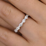 S925 Exclusive Round Cut Women's Wedding Band In Sterling Silver