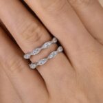S925 Vintage Round Cut Jacket Wedding Band For Women In Sterling Silver - Image 2