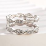 S925 Vintage Round Cut Jacket Wedding Band For Women In Sterling Silver - Image 4