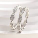 S925 Vintage Round Cut Jacket Wedding Band For Women In Sterling Silver