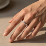 S925 Fashion Yellow Gold Round Cut Wedding Band In Sterling Silver - Image 6