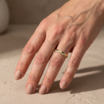 S925 Fashion Yellow Gold Round Cut Wedding Band In Sterling Silver - Image 4