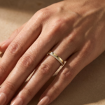 S925 Fashion Yellow Gold Round Cut Wedding Band In Sterling Silver - Image 3