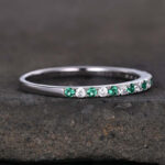 S925 Half Eternity Blue And White Sapphire Wedding Band For Women In Sterling Silver - Image 11
