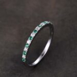 S925 Half Eternity Blue And White Sapphire Wedding Band For Women In Sterling Silver - Image 8