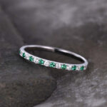 S925 Half Eternity Blue And White Sapphire Wedding Band For Women In Sterling Silver - Image 7