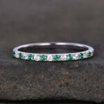 S925 Half Eternity Blue And White Sapphire Wedding Band For Women In Sterling Silver - Image 10