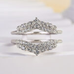 S925 Special Round Cut Jacket Wedding Band For Women In Sterling Silver