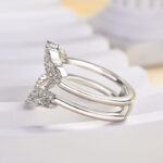 S925 Special Round Cut Jacket Wedding Band For Women In Sterling Silver - Image 4