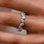 S925 Stunning Full Pear Cut Women's Wedding Band