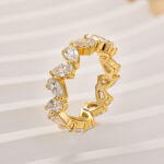 S925 Stunning Full Pear Cut Women's Wedding Band - Image 9