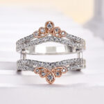 S925 Unique Two-tone Round Cut Jacket Wedding Band