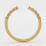 S925 Unique Yellow Gold Open Wedding Band In Sterling Silver - Image 6